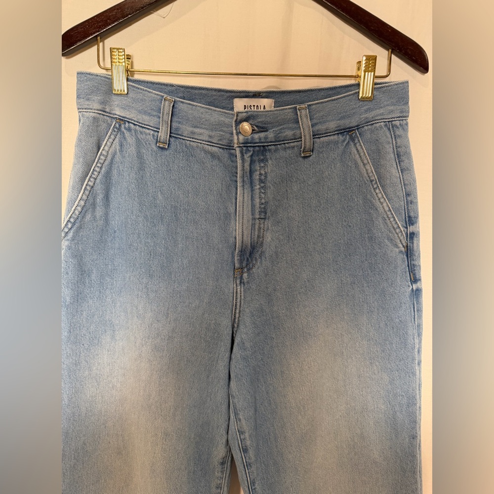 Pistola “Dalia” High Rise Wide Leg Light Blue Denim Jeans - Fly Front - Sz 28 - Picture 5 of 16